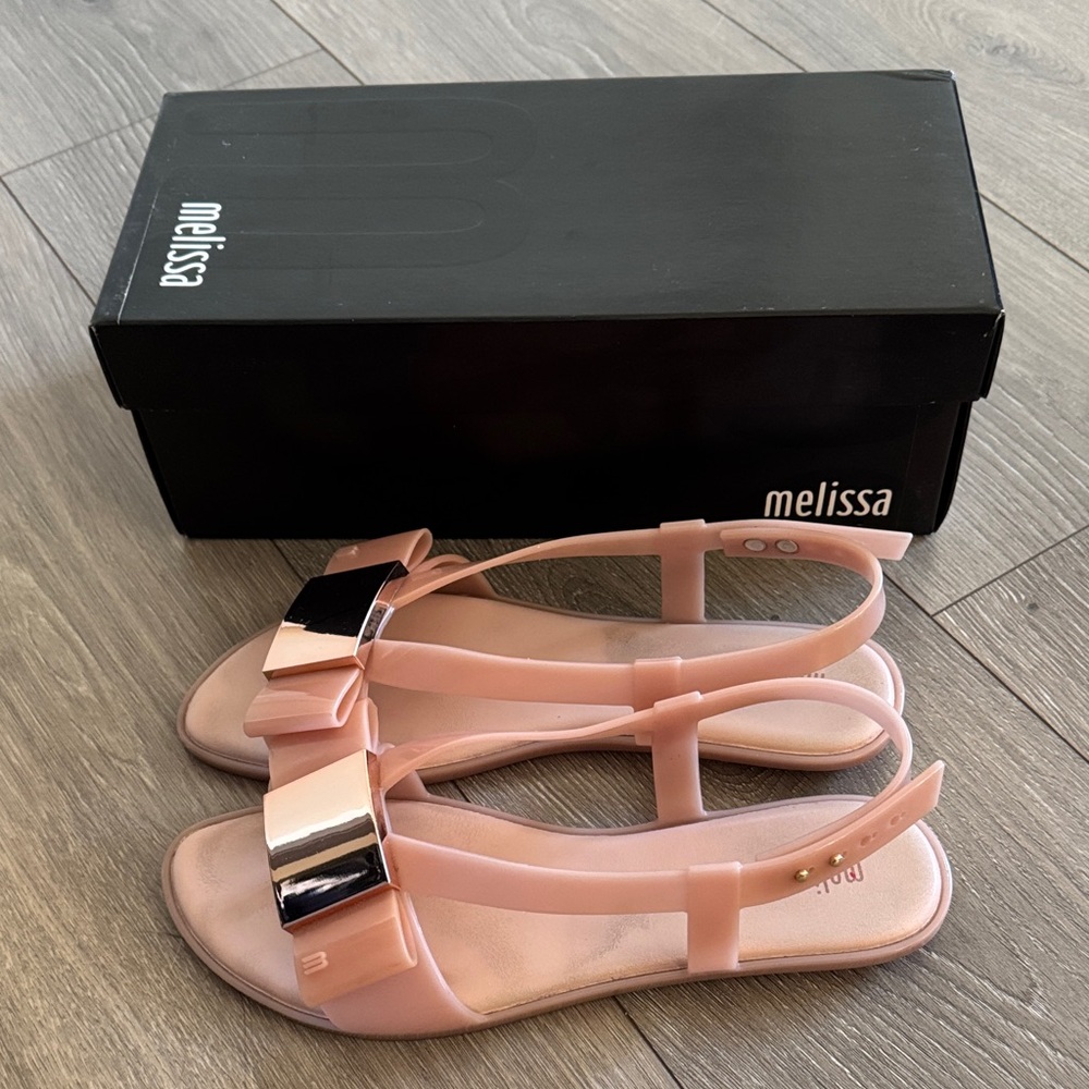 Melissa Pink Sandals with Metallic Details